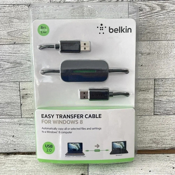 NEW SEALED Belkin Easy Transfer Cable For Windows 8 - 8 ft 2.4 m USB 2.0 - Picture 1 of 4